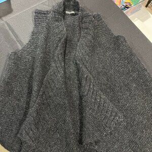 Eileen Fisher Mohair Open Sweater Vest One Size Dark Grey